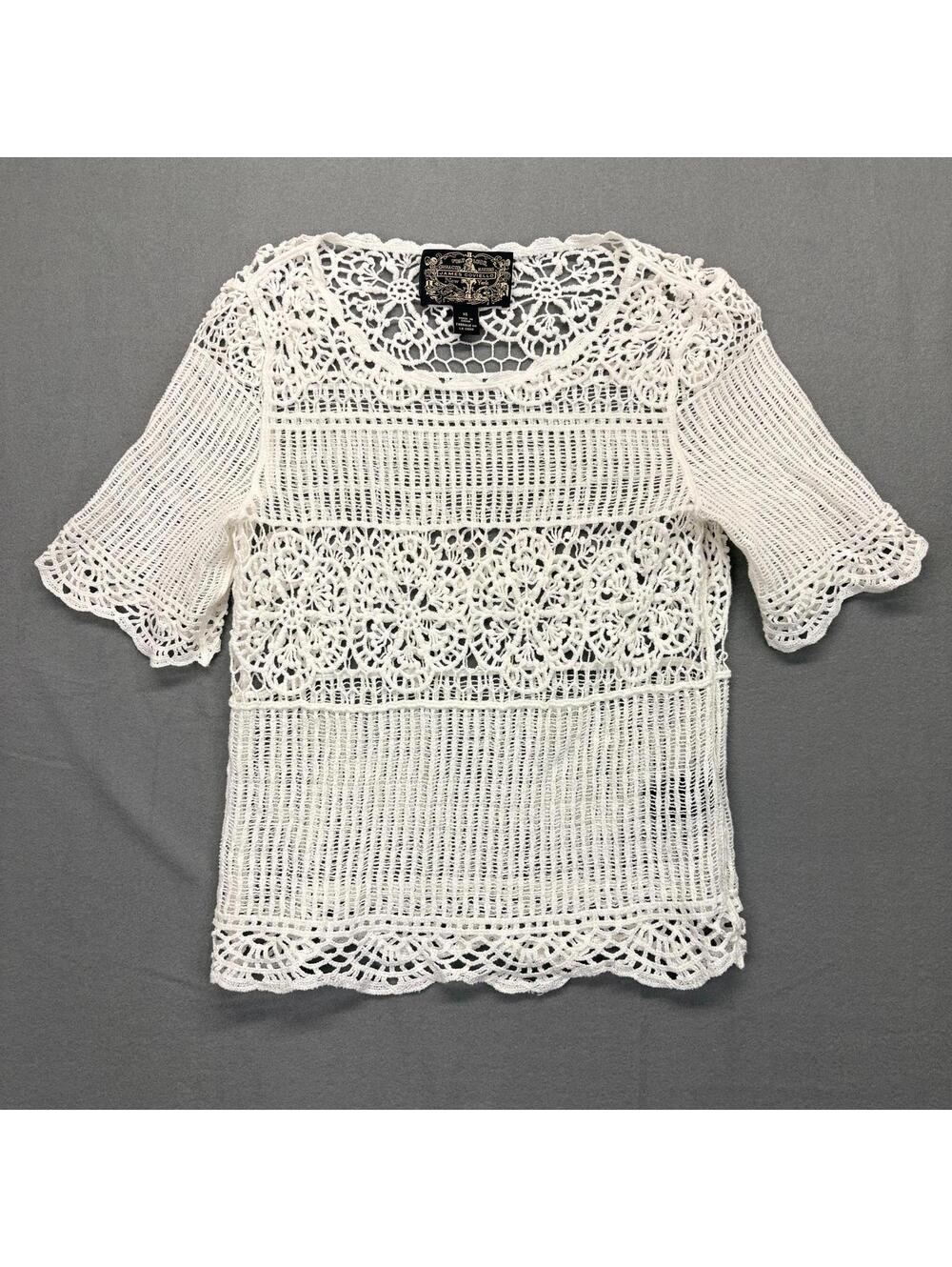 Anthropologie James Coviello Lace Top XS Crochete Summer Spring
